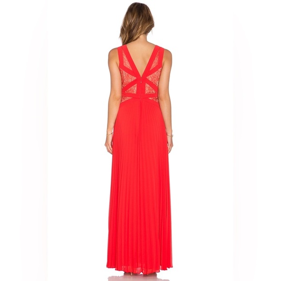 BCBG MAXAZRIA x REVOLVE Bright Poppy Pleated Maxi Dress Size 0 - Picture 3 of 12